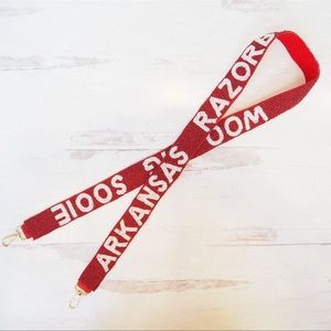 Beaded Arkansas Razorbacks Woo Pig Sooie Collegiate Game Day Purse Strap